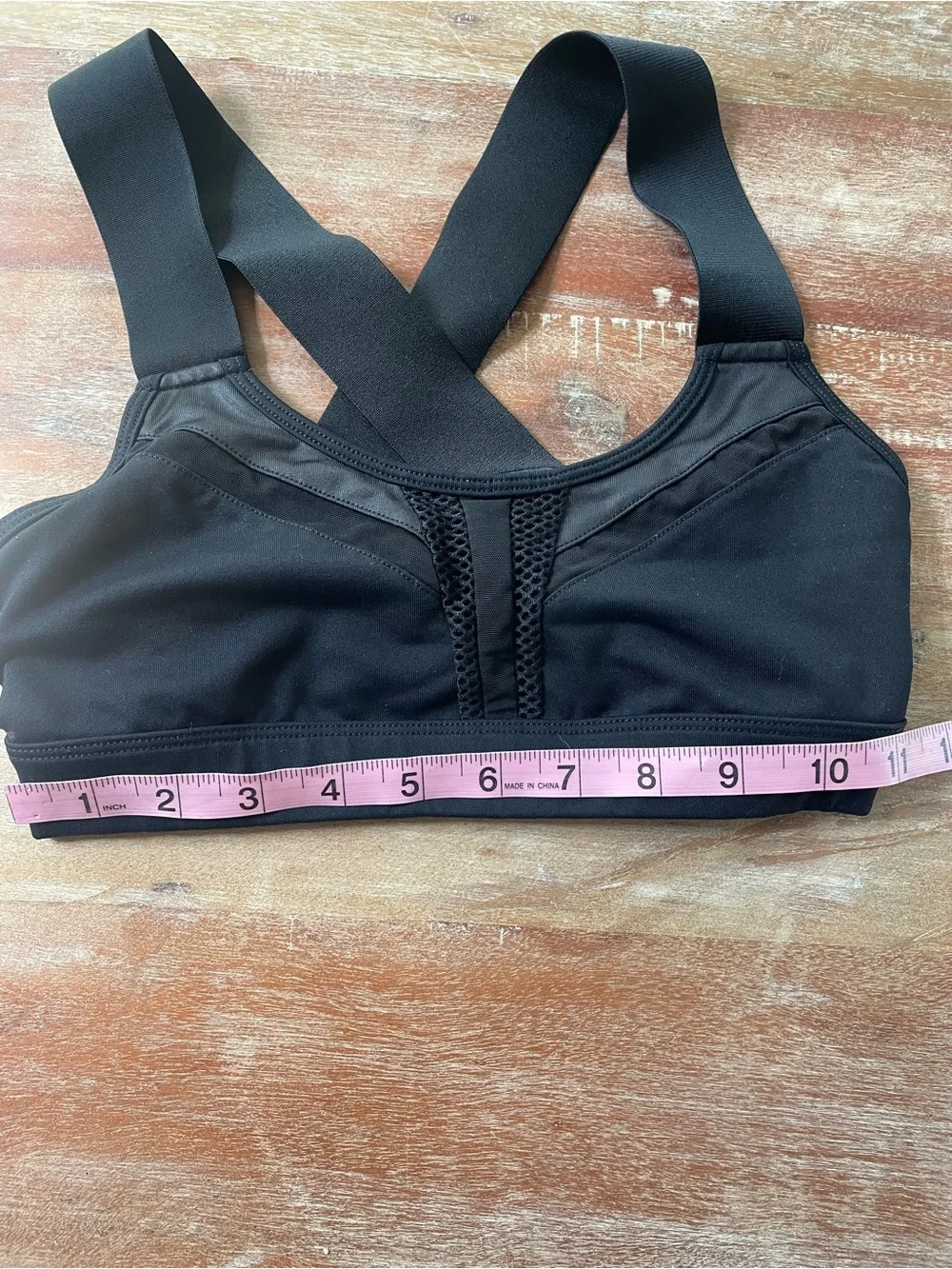 ALO Yoga Black Mesh-Panel Sports Bra
